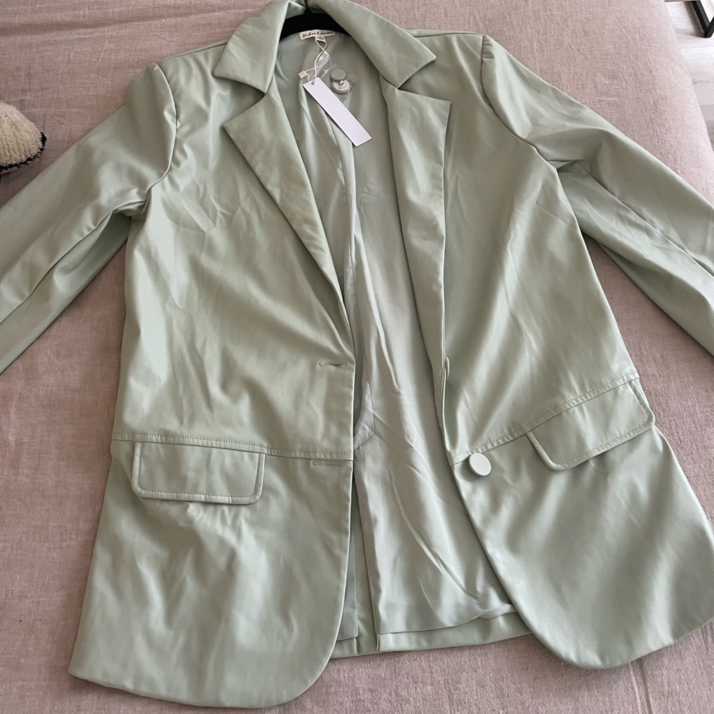 For Love and Lemons Faux Leather Blazer